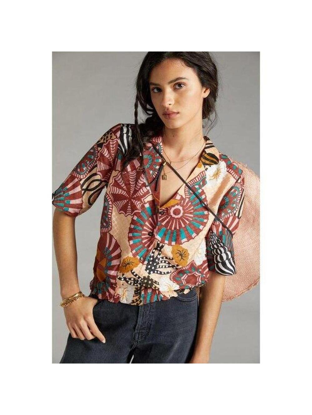 Scotch & Soda multicoloured short sleeve blouse #boho #summer #anthropologie